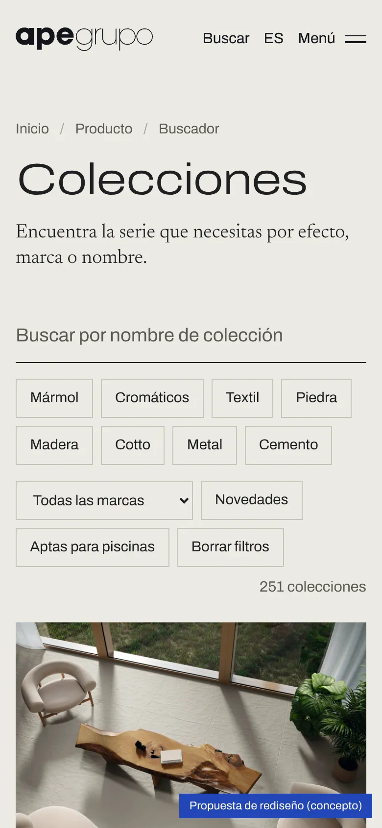 Collection finder on mobile