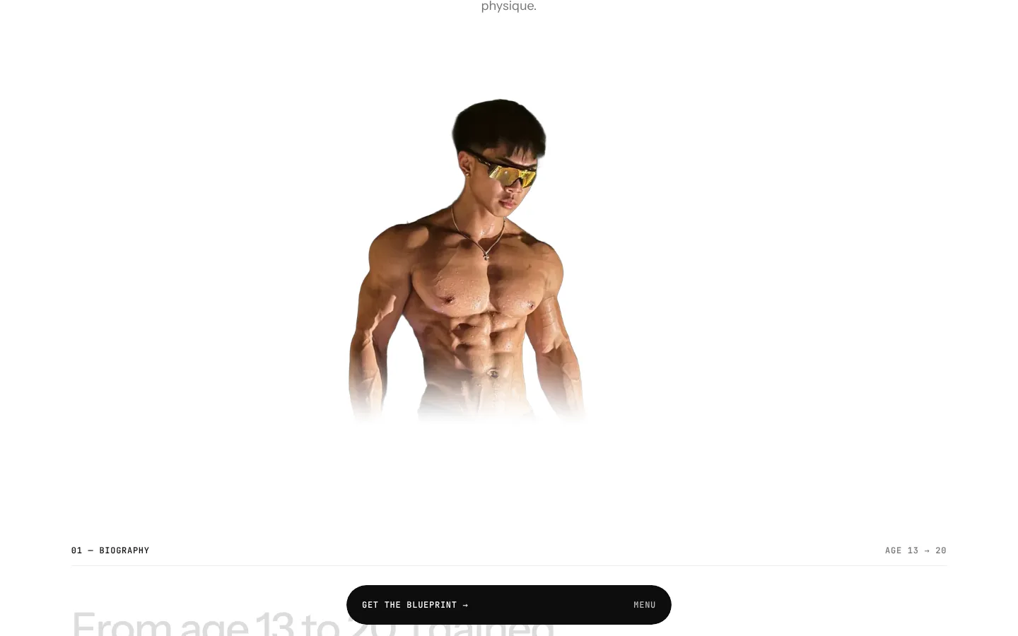 Adam Yu in sunglasses below the title Aesthetics Blueprint