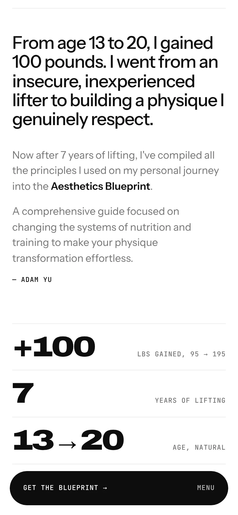 The bio on mobile